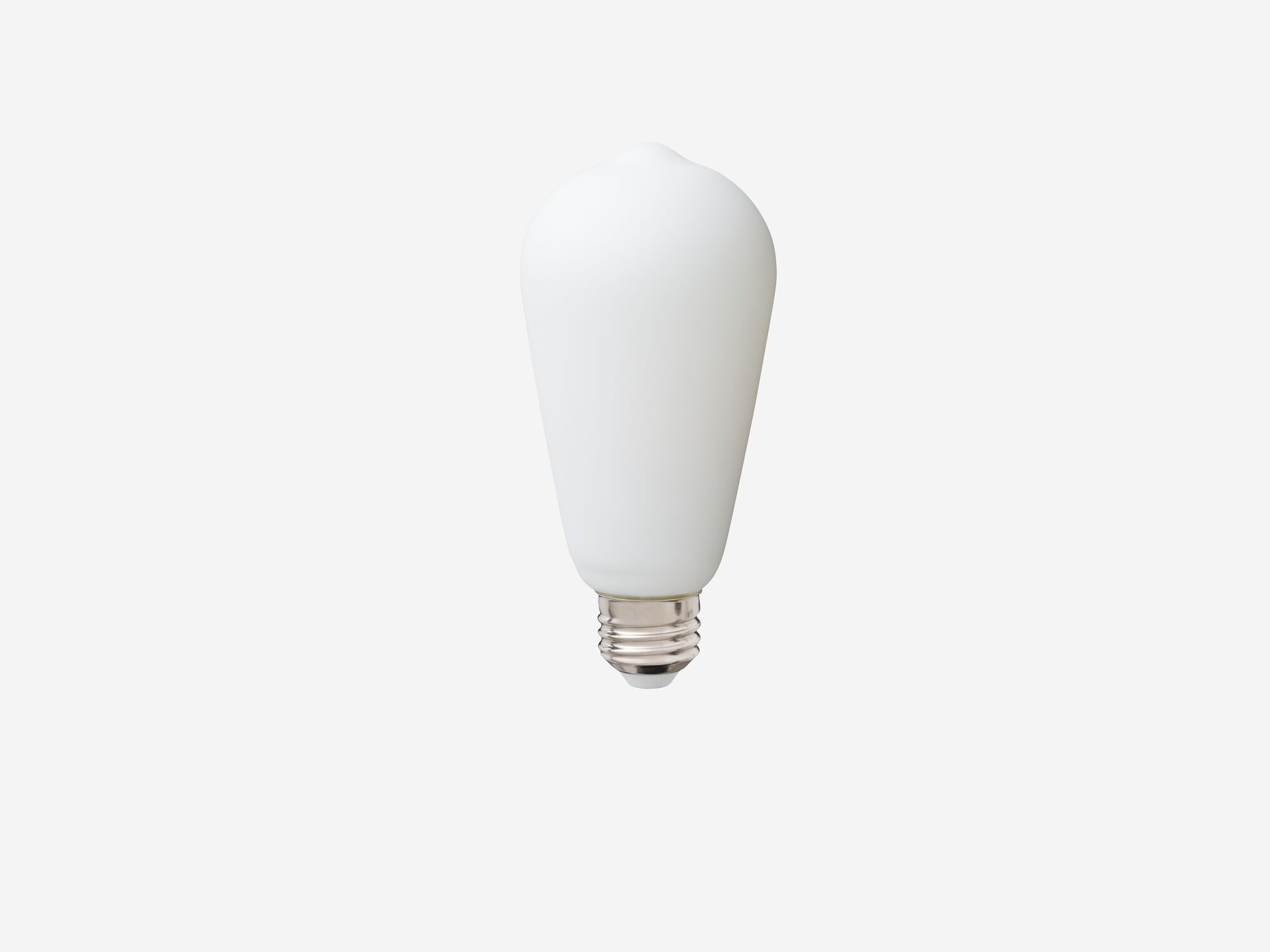 Front view of medium matte white lightbulb